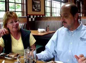 Two members of the Clean Plate Club at Tony Roma's.