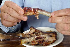 You can only eat ribs with your hands.